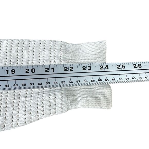 Tory Burch Sweatshirt Women’s Medium Knit Floral Lace Cream Ivory Off White - Picture 9 of 10